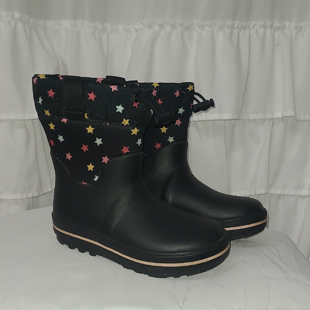 Target Black and Pink Star Snow/Rain Boots